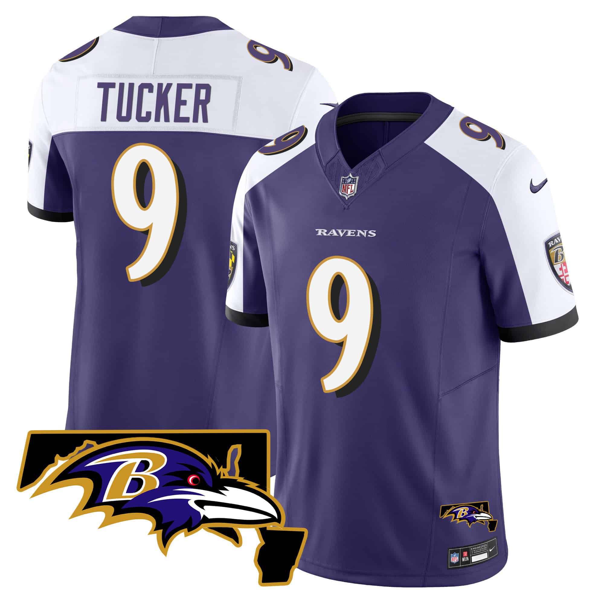 Men Baltimore Ravens #9 Tucker Purple 2024 Nike Maryland Patch Vapor Limited NFL Jersey->indianapolis colts->NFL Jersey